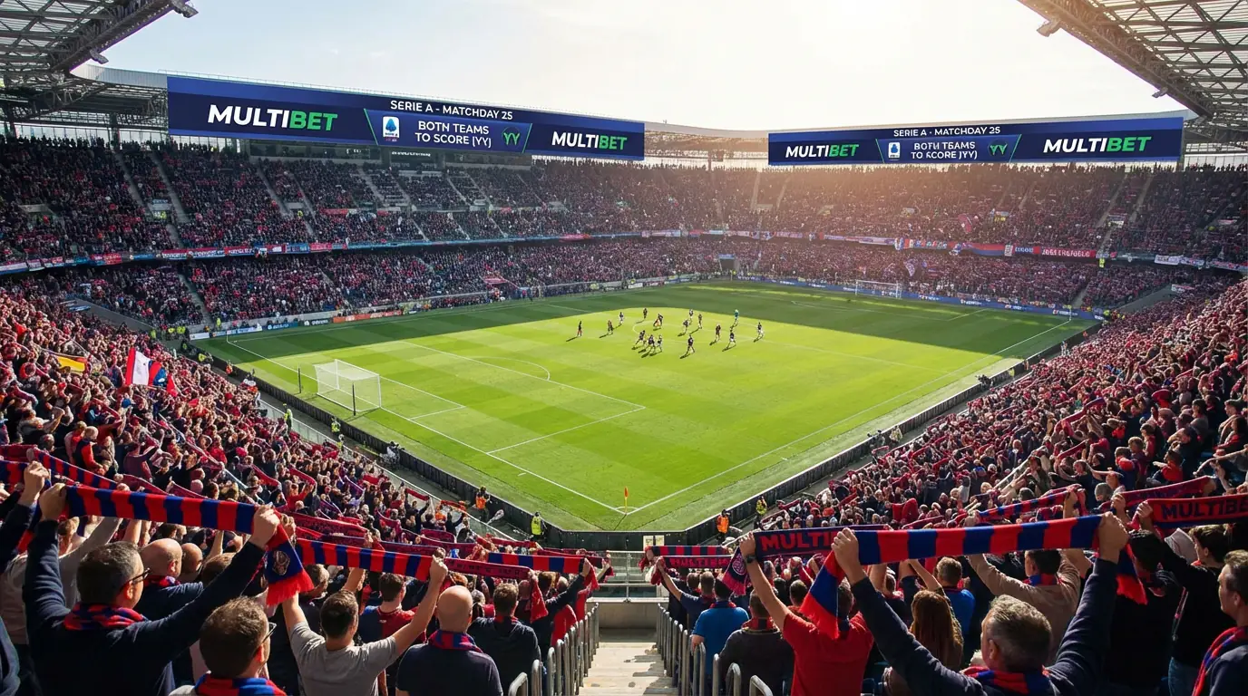 Dos porterías enfrentadas en un campo de fútbol italiano representando apuestas BTTS