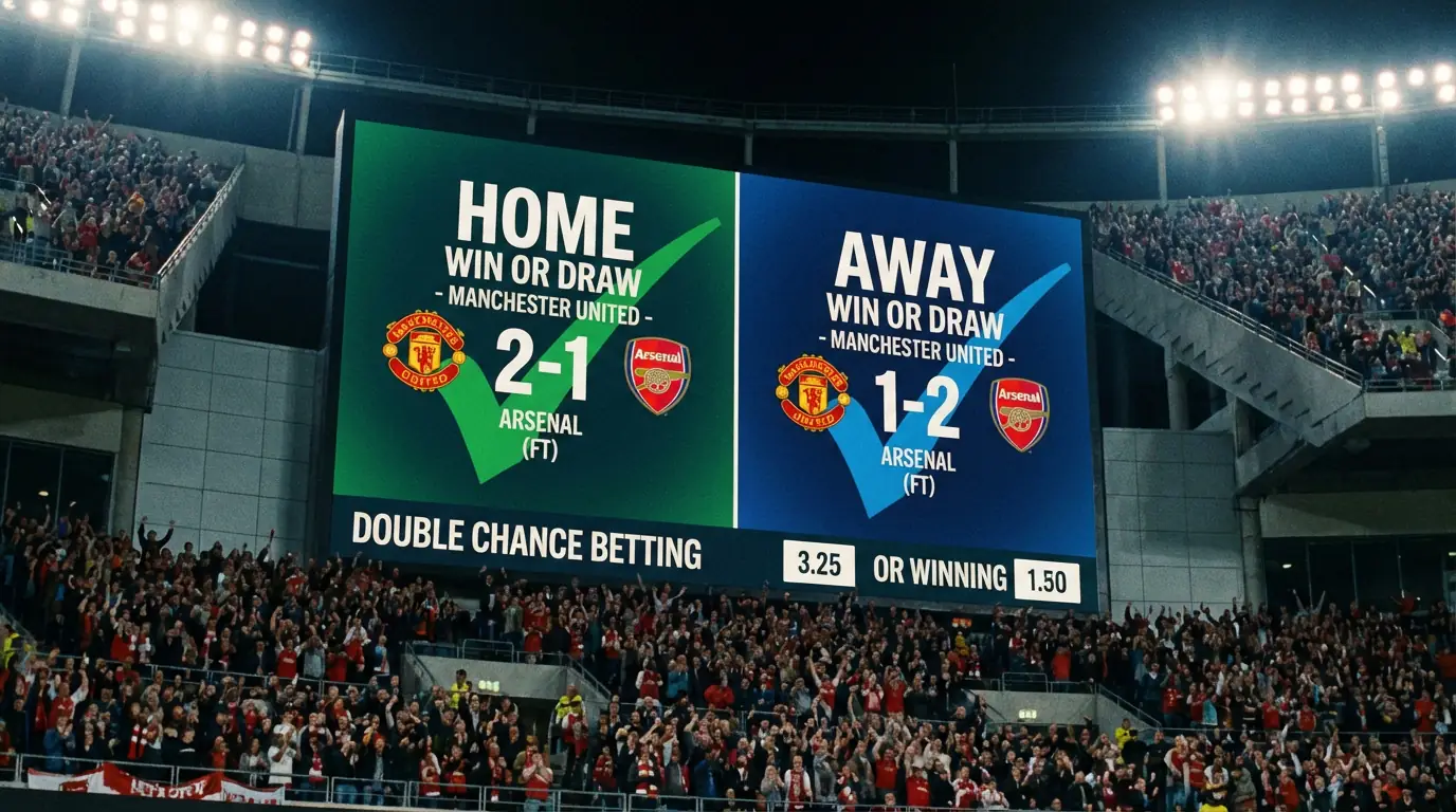 Dos opciones de resultado en un marcador de fútbol italiano representando doble oportunidad